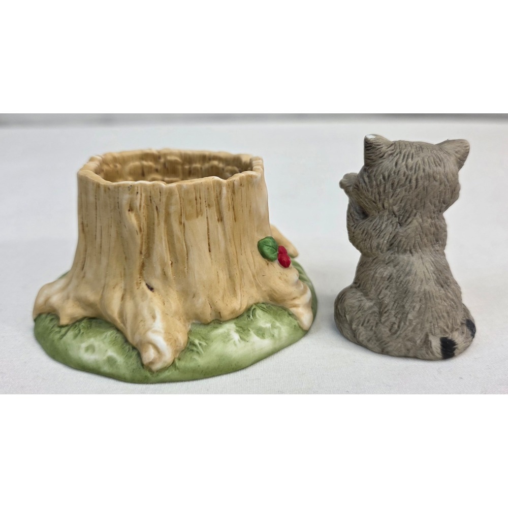 Franklin Porcelain Woodland Surprises Mouse and Raccoon Figurines 1984 Set of 2 - Picture 12 of 16